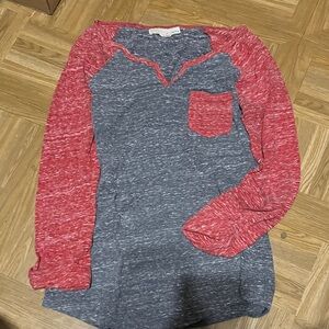 Derek Heart Red and Gray Long Sleeve Tee